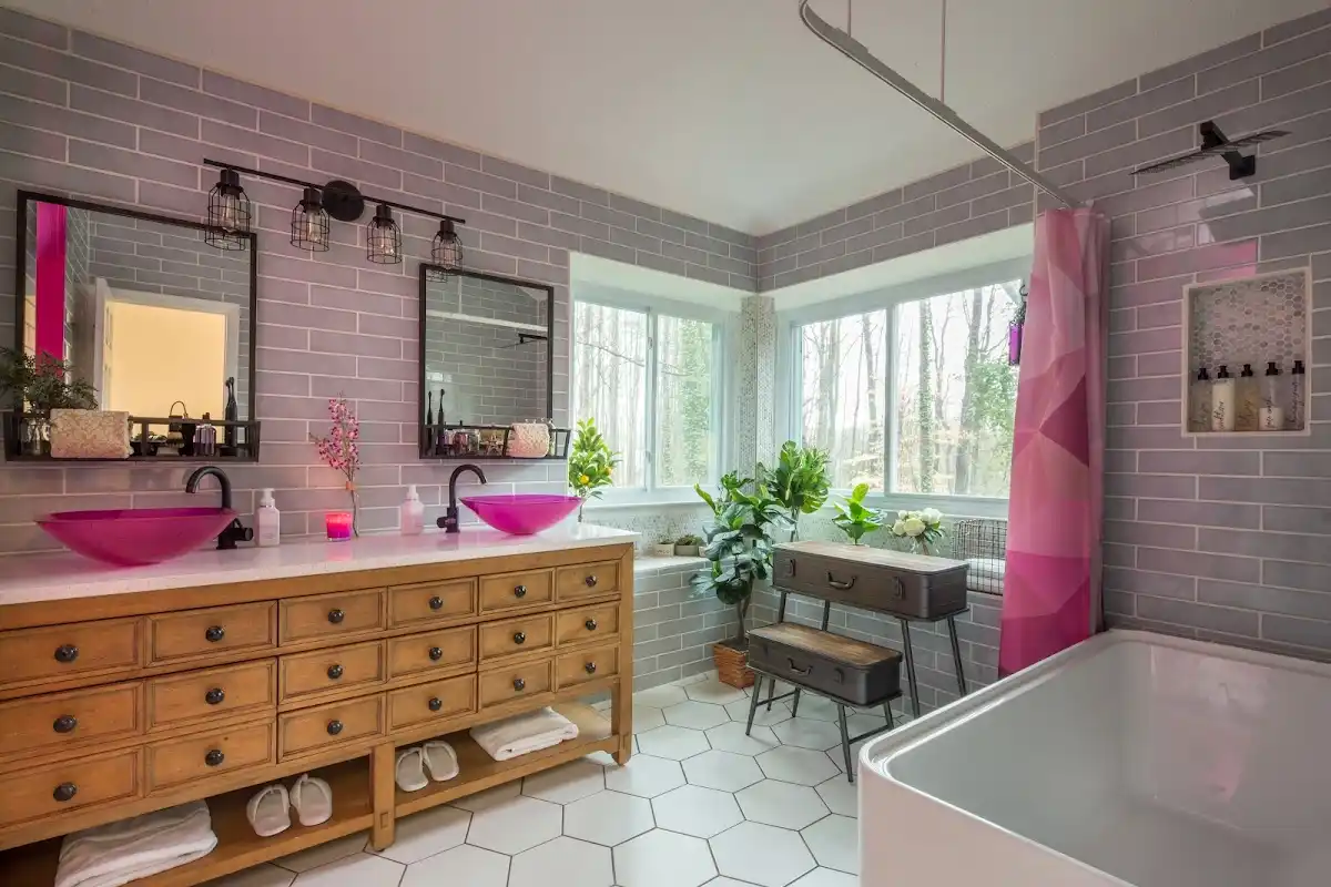 Bathroom renovation after water damage restoration in Branson